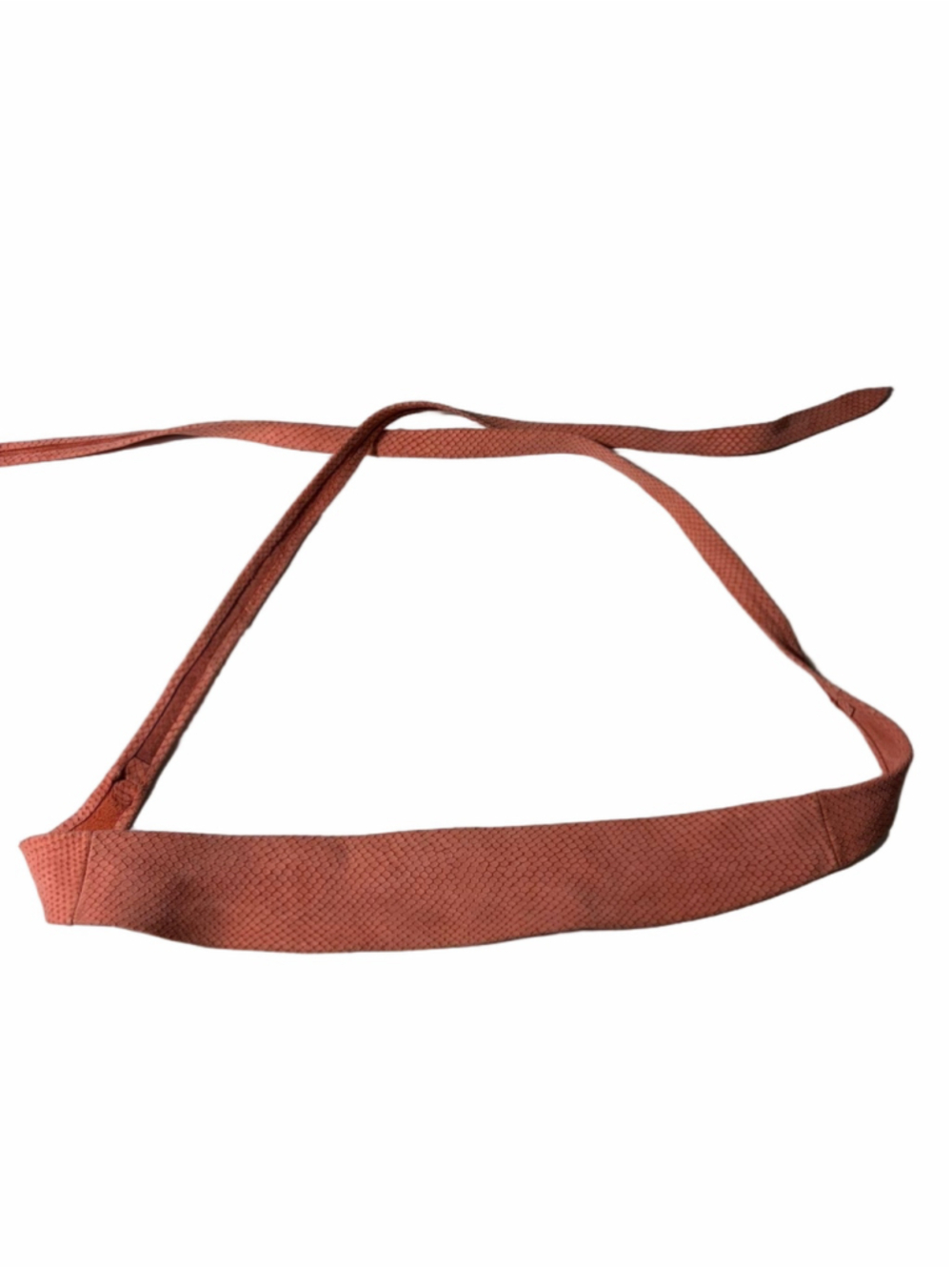 ADA Collection Coral Snake-Embossed Leather Wrap Tie Waist Belt One Size